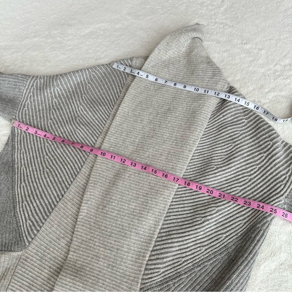Vince Wool Cashmere Gray Open Front Ribbed Cardigan S - Picture 6 of 12